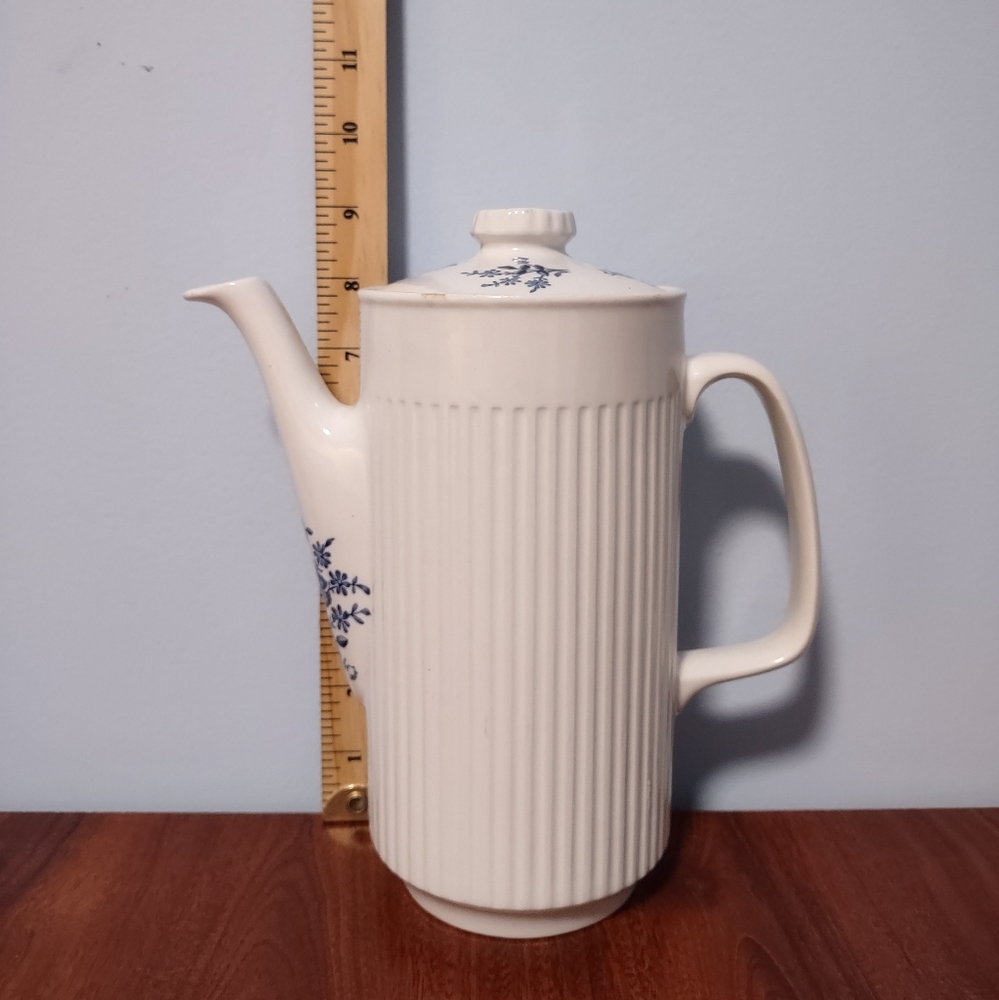 Johnson Brothers Scandia White And Blue Floral Teapot England Ironstone
